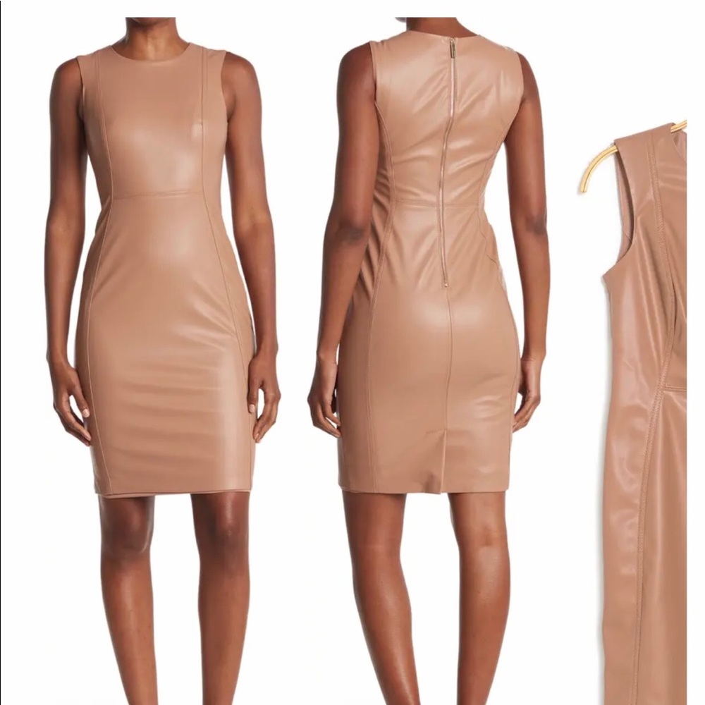 Calvin Klein Faux Leather Dress Cafe Olé size 10